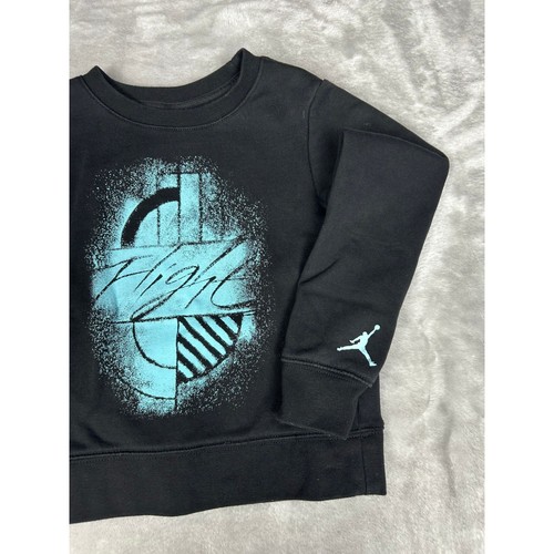 Jordan Flight Graphic Pullover Sweatshirt Black Kids Size Small 4 -5-10 - Picture 4 of 6