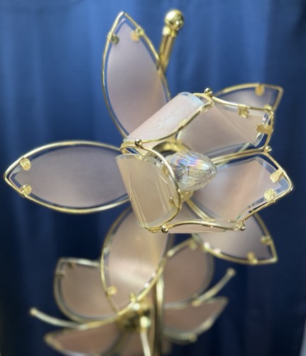 Vintage Hollywood Regency Italien 4-flammige Bronze/Rosa Lotus Stehlampe & BONUS! - Bild 8 von 22