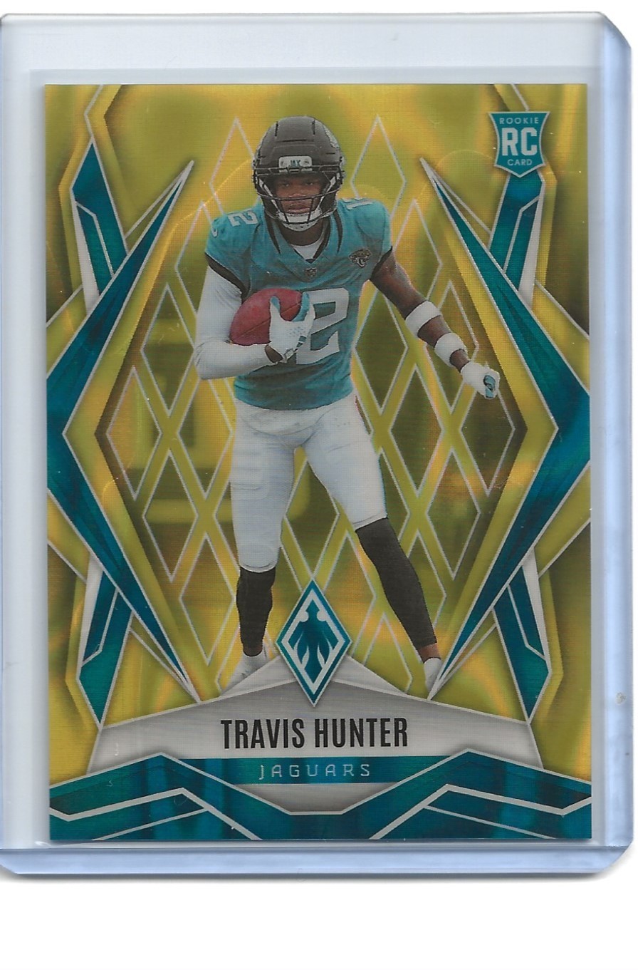 2025 Panini Phoenix Travis Hunter RC Yellow Lava /125 #3/125 #157 Jaguars
