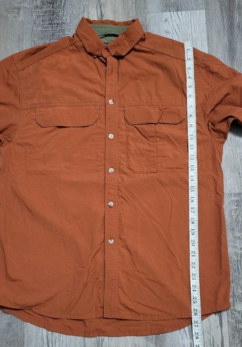 Mens REI CO OP Shirt Small Burnt Orange Short Sleeve Vented Hiking Camping Fish - Picture 5 of 5