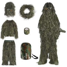 Slendor 6 in 1 Ghillie Suit, 3D Camouflage Hunting Camo Hunting Clothes, Suit...