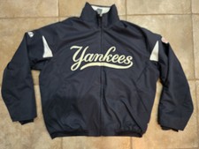 New York Yankees Vintage Therma Base Majestic Jacket Navy Sz Lg Authentic
