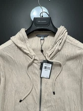 John Varvatos Collection Luxury Mens Hoodie - Ihsan Textured Jacquard - $198 NWT