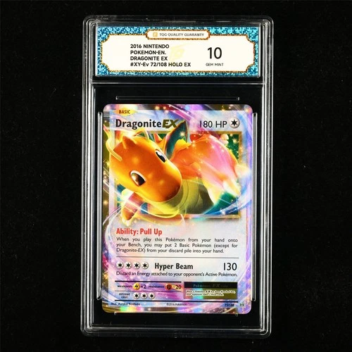 TQG 10 GEM MINT 2016 Pokemon ENG Dragonite ex XY-Ev 72/108 Holo EX