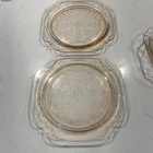 Vintage Pink Depression Glass Plate - set of 2