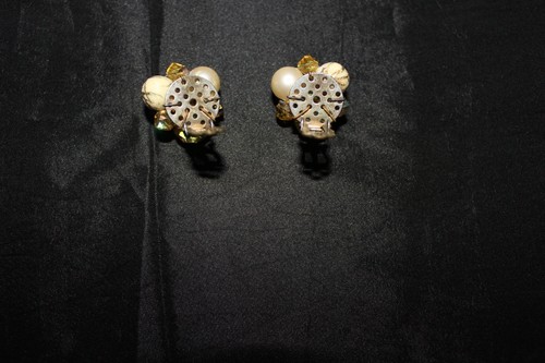 Miriam Haskell Very Early  and Rare A/B Pearl Earrings WW2  1' LONG *LOOK* - Picture 7 of 8