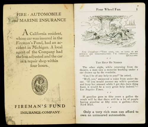 1929 FIREMAN'S FUND COMIC BOOK- 4 WHEEL FUN (MISSING BACK COVER) - Picture 3 of 9