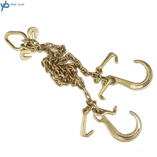 Tow Chain G70 5/16 "×3Ft V-Chain +8" Medium J Hooks T- Hook w/Grab Hooks