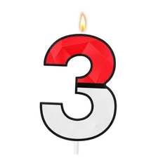 Large 3D Cartoon Birthday Candles, 5 & 2.76 Inches Cake Topper for Number 3