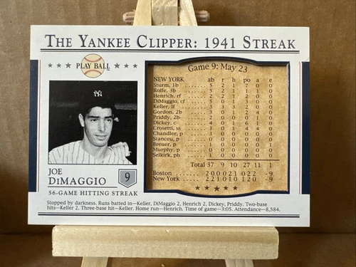 2003 Upper Deck Play Ball - The Yankee Clipper: 1941 Streak Joe DiMaggio #S-9