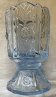 Fenton Ice Blue Glass Paneled Daisy Toothpick /Votive USA                   Vtg
