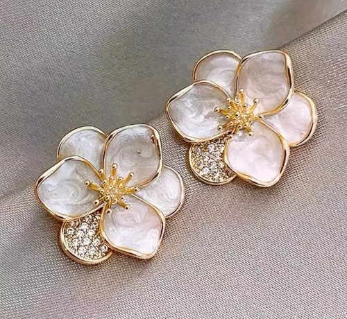 Zara Style GOLD Floral Flower Elegant Cute Bohemian Statement Stud Earrings Girl - Picture 10 of 11