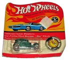 1969 Hot Wheels Redline ’32 Ford Vicky Dark Green on Card Boss Hoss Coupon
