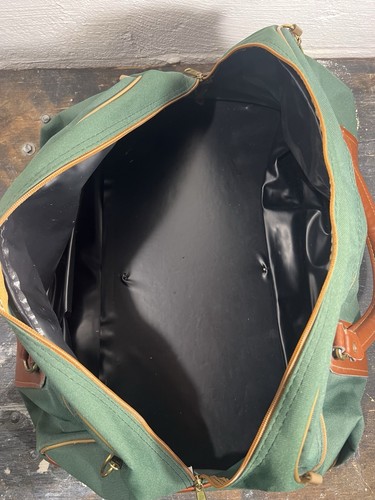 Laurel Valley Golf Club Links Canvas and Leather Duffle Bag Links Green - Picture 8 of 8