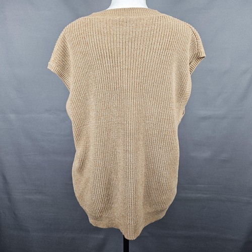 Time And Tru Sweater Vest Womens Large Brown V Neck Sleeveless Knit Pullover - Picture 8 of 18