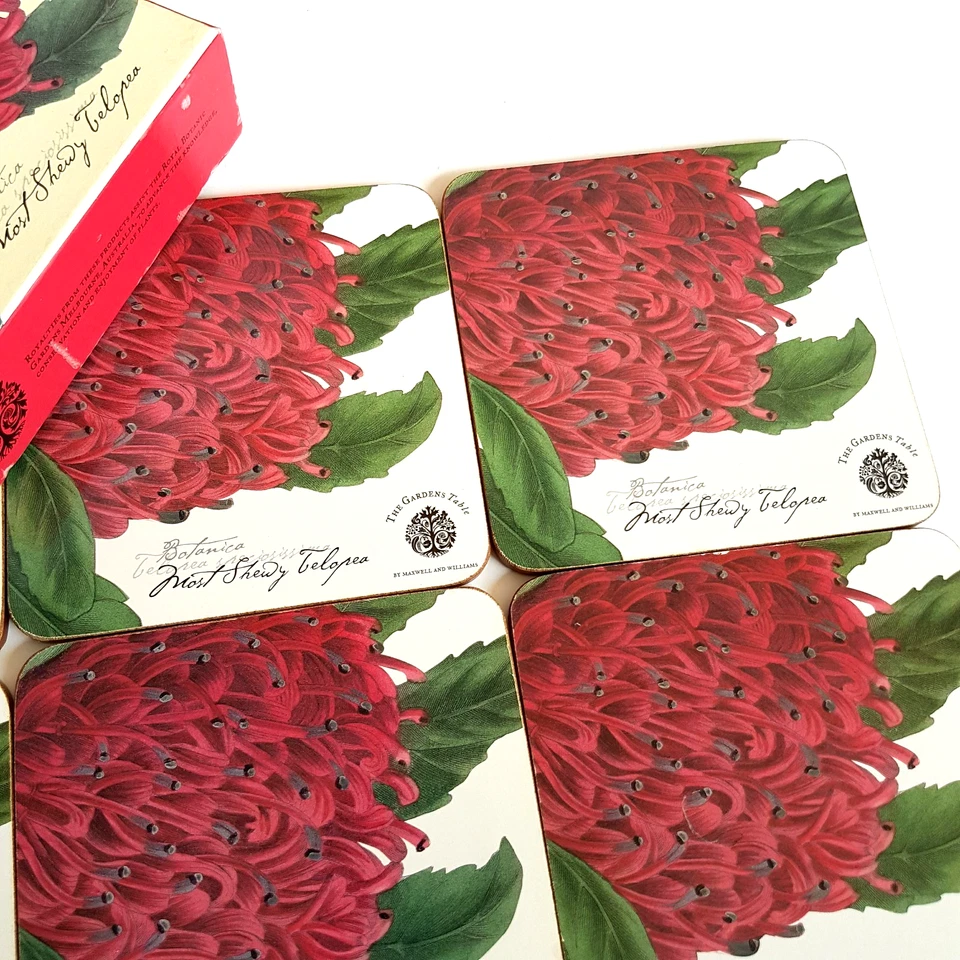 THE GARDENS TABLE Waratah Coaster Set Botanical Flower Royal Botanic Gardens Foto 4 de 4
