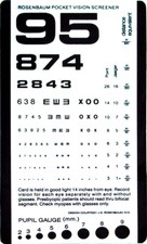 Pocket Size Plastic Eye Chart, 6 3/8" x 3 ½", 1 Count (Pack of 1)