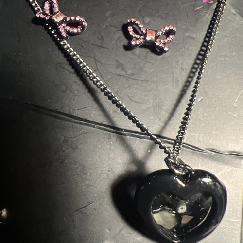 33 $ Betsey Johnson Stein Herz & Schleife Ohrstecker Halskette Get Your Wings Z101 - Bild 10 von 12