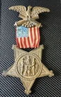 Vintage Grand Army Of The Republic American Flag Medal Pin Badge 1861-1866