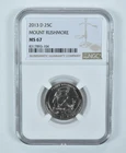 2013-D Washington Quarter Mount Rushmore America The Beautiful MS67 NGC *2795