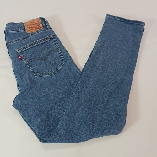 Levi’s 724 High Rise Straight Women's Blue Cotton Distressed Jeans Size 29 29×30 - Picture 2 of 21
