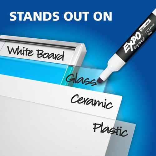 EXPO 80661 Low-Odor Dry Erase Markers, Chisel Tip, Black, 4-Count - Picture 5 of 8