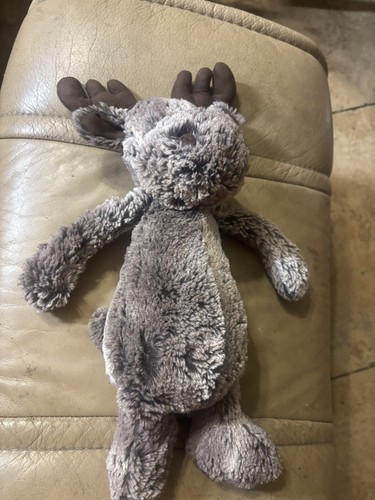 Jellycat London Bashful Marty Elch Plüsch braun sehr weich NICHT MEHR PRODUZIERT 14 Zoll