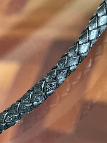 "Collar de plata de ley de cuero trenzado de cuarzo ahumado y citrino JUDITH RIPKA 18""" - Imagen 7 de 16