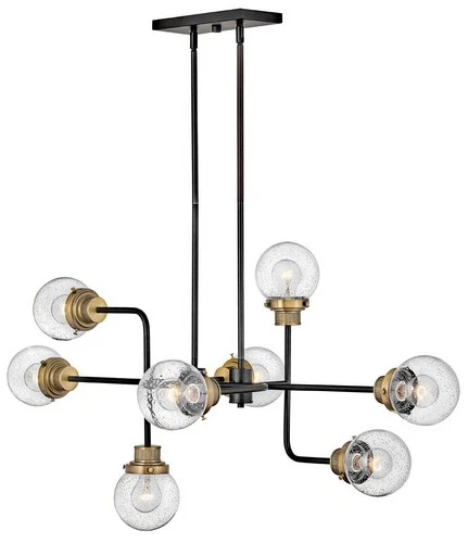 Hinkley Poppy 45" Wide Black 8-Light Sputnik Pendant Light - Picture 2 of 7