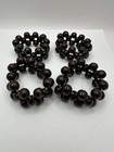 Beaded Napkin Rings (4) Dark Brown Wood Beads