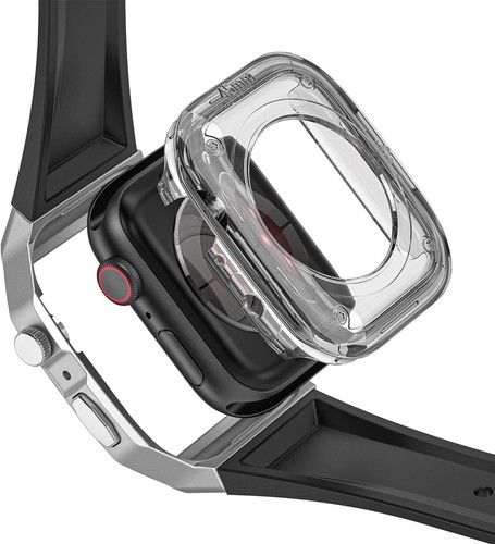 Funda protectora de metal + correa de silicona a prueba de golpes para Apple Watch 44/45 mm - Imagen 54 de 78