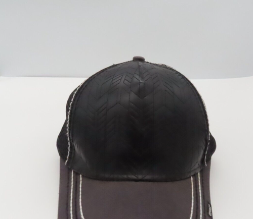 Cruel Black Faux Leather Snapback Trucker Hat Cap - Picture 3 of 17