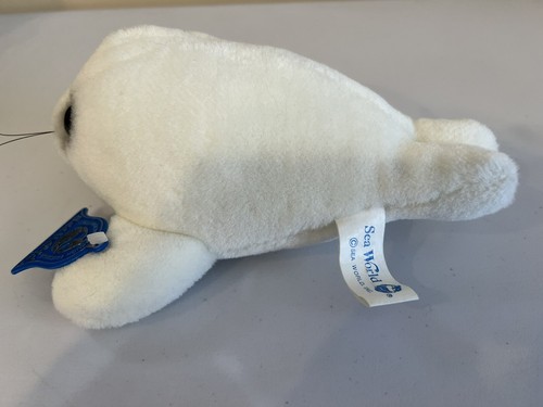 AD62 Peluche Vintage Sea World Seal 8.5” Cachorro Blanco Animal de Peluche Realista - Imagen 2 de 5