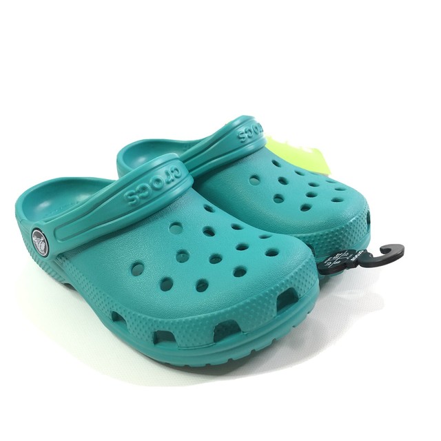 teal crocs kids