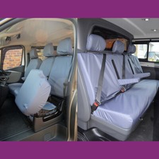 Fiat Talento Crew Cab 2016+ Waterproof Front (W/Storage) Rear Grey Seat Covers