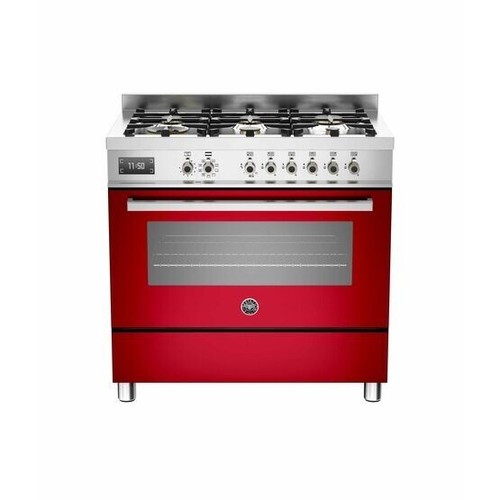 Bertazzoni PRO906MFES-ROT 90cm Dual Fuel Range Cooker Single Door – Gloss Red