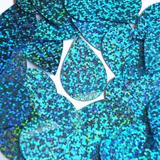Aqua Blue Sequin Teardrop Glitter Hologram 1.5 inch Couture Paillettes
