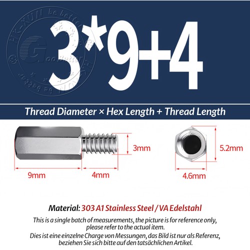 M3 Male-Female Stainless Steel Hex Standoff Screw Spacer Pillar Hex Support - Picture 26 of 59