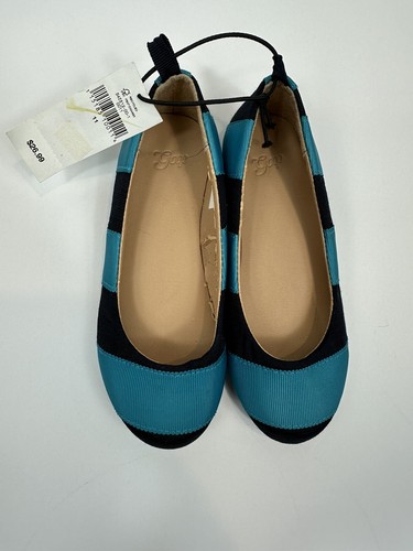 NWT Gap Kids Girls Size 11 Blue Striped Flats Shoes - Picture 2 of 5