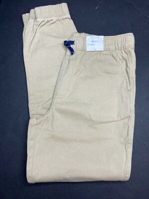 Boys Arizona Size L 14/16 Flex Jogger Pant Tan Khaki Stretch Waist Pockets New!