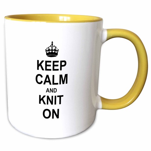 3dRose Keep Calm and Knit on - weiter stricken - Stricker Hobby Geschenke - schwarz f - Bild 12 von 14