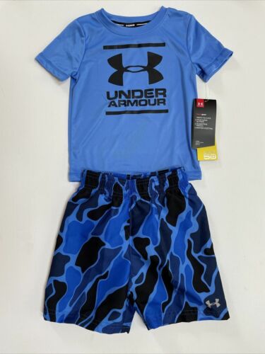 UNDER ARMOUR Baby/Toddler Boys Rash Guard & Swim Trunks UPF 50+; Szs 12M-4T NWT - Picture 3 of 11