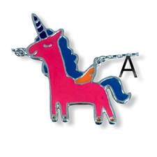 Unicorn Sterling Silver Enamel Pendant Necklace Options U2