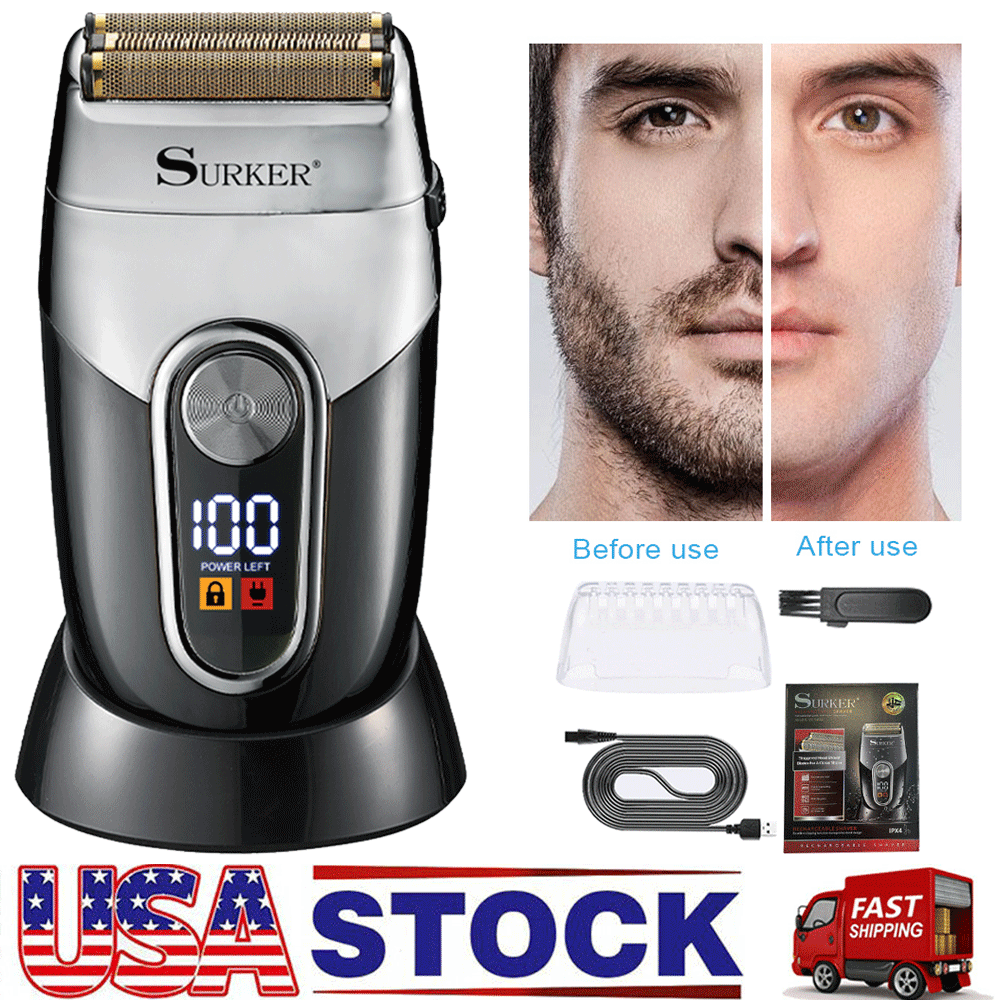 New Twin Blade Beard Shaver Cordless Mens Reciprocating Hair Trimmers Shaver Set
