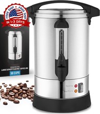Cafetera de percolar de acero inoxidable calidad comercial Urna de agua 50 tazas