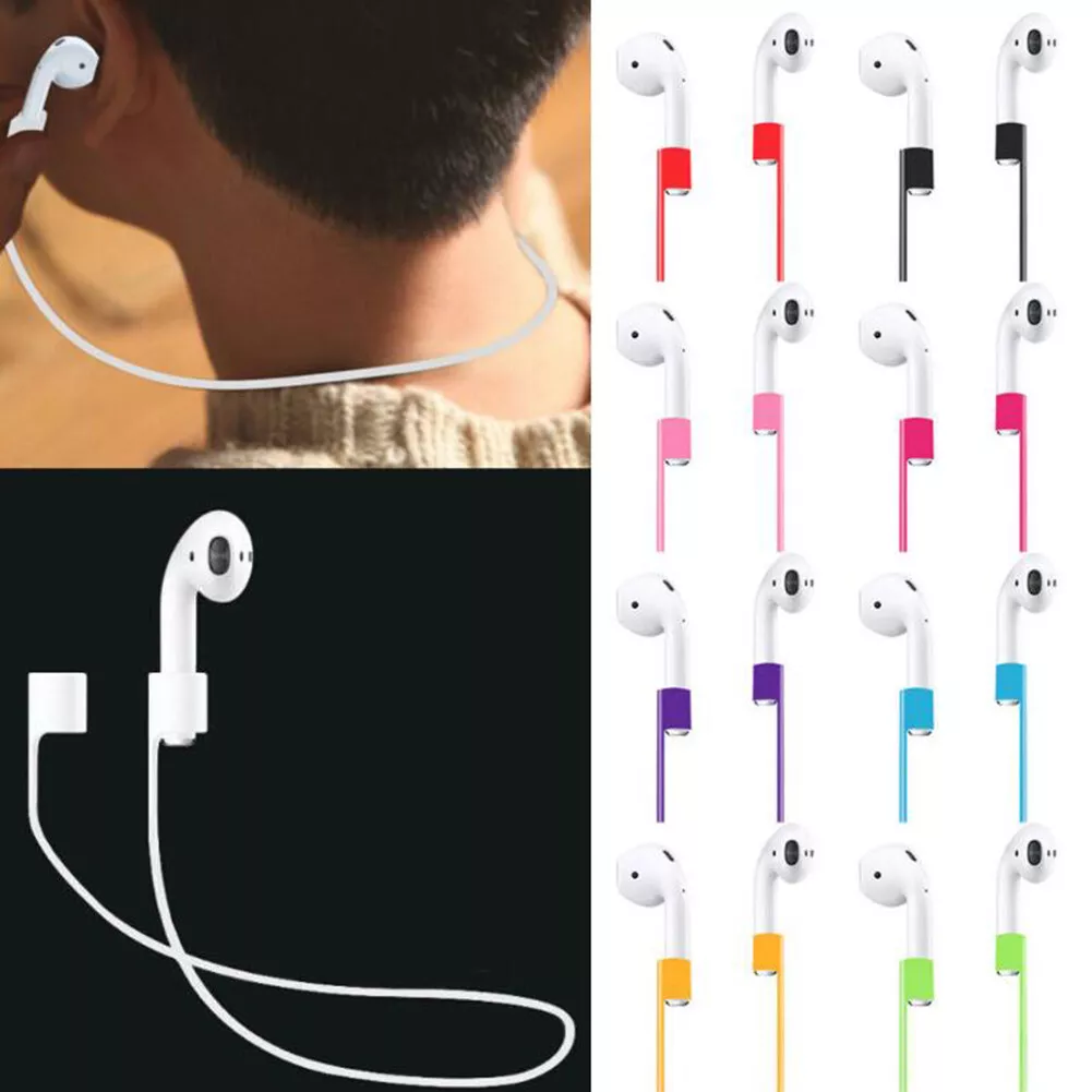 2x For Apple AirPods Silicone Anti Lost Strap Cord AirPod Earphones String Rope