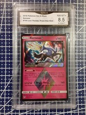 2018 Pokemon S & M Xerneas HOLO Prism Star Lost Thunder 144/214 GMA 8.5 NM-MINT+