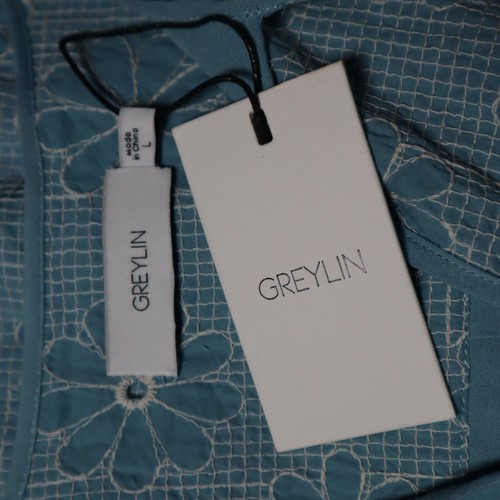 Greylin Eyelet Kleid Damen XL Blau Boho Cottagecore Feminin Coastal Retro - Bild 7 von 15