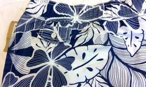 The Foundry Co. Men's Hawaiian Blue&White Flowers Swim Shorts/Trunks Size 44 NWT - Picture 7 of 10