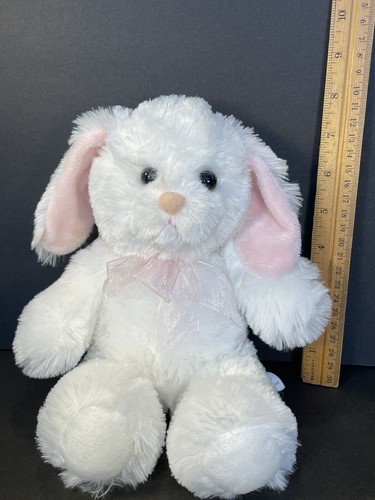 Peluche coniglietto bianco Aurora coniglietto usato in ottime condizioni Pasqua con fiocco rosa. Morbido - Foto 4 di 11